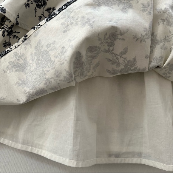 Janie and Jack Girls 6 Toile Cream Black Floral Ruffle Dress Party NWT - Picture 4 of 9
